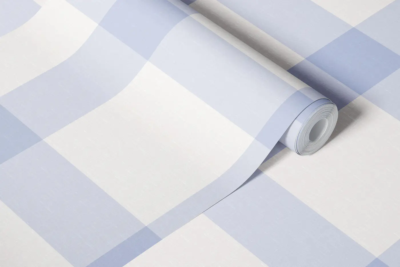 Sky Blue Cottage Checkered wallpaper roll