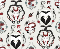 Gothic Damask - Fairytale Queen - cream Large wallpaper