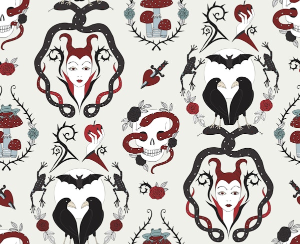 Gothic Damask - Fairytale Queen - cream Large