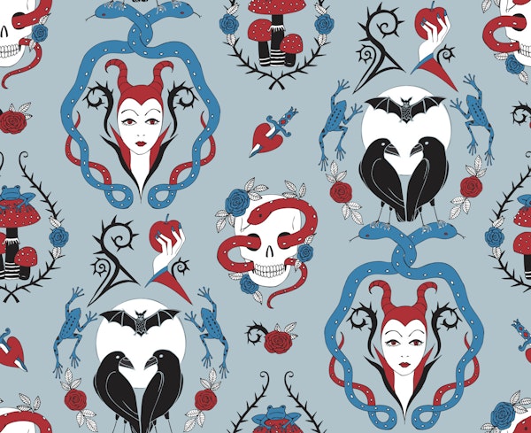 Gothic Damask - Fairytale Queen - blue Large