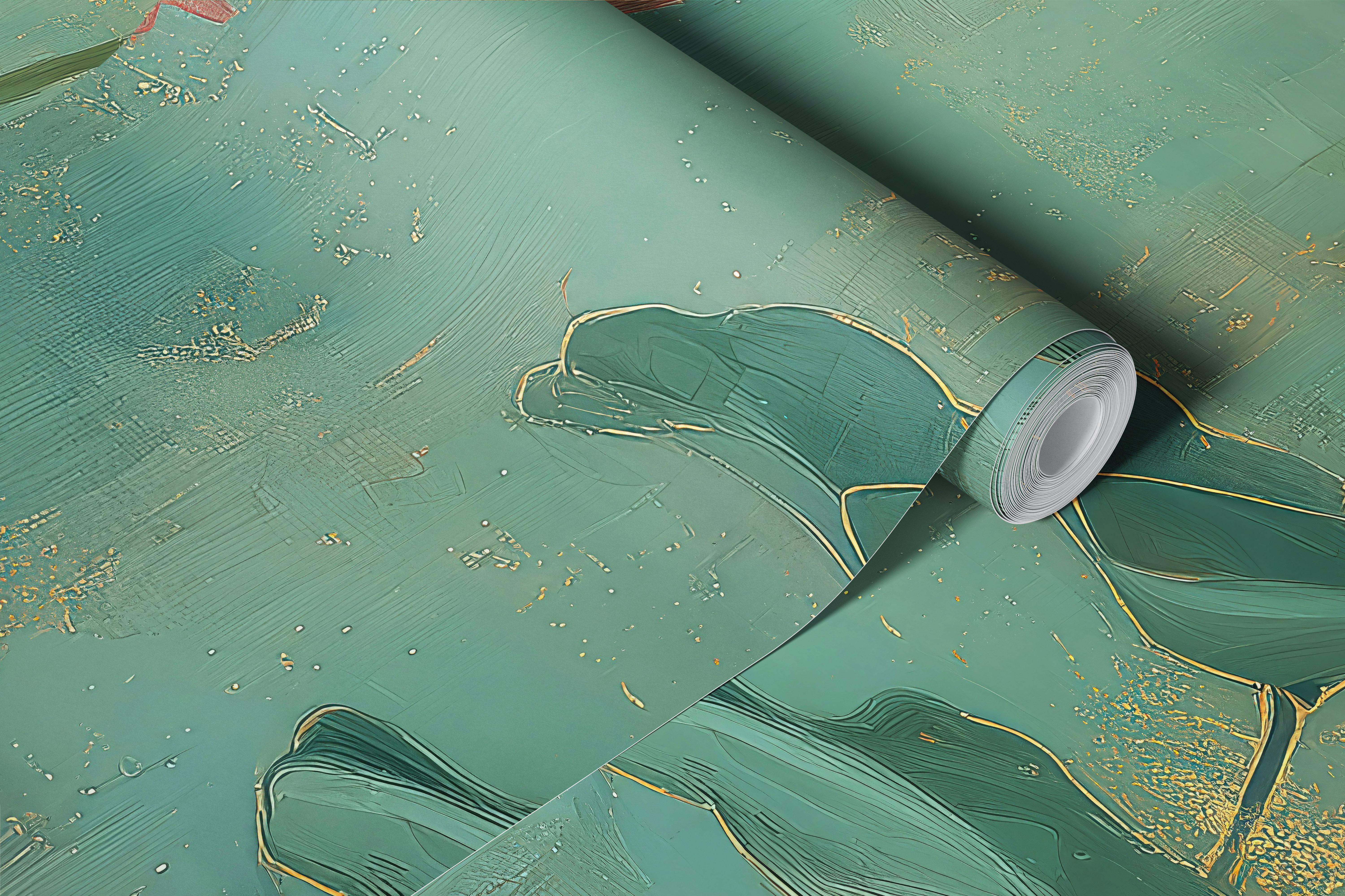 Lotus garden wallpaper in a room