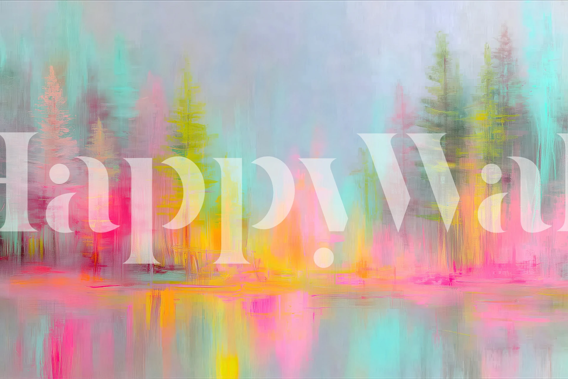 Neon Forest Reflections wallpaper in a room