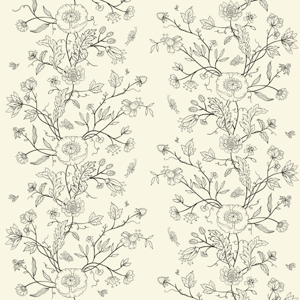 Vintage wildflower Line Flowers