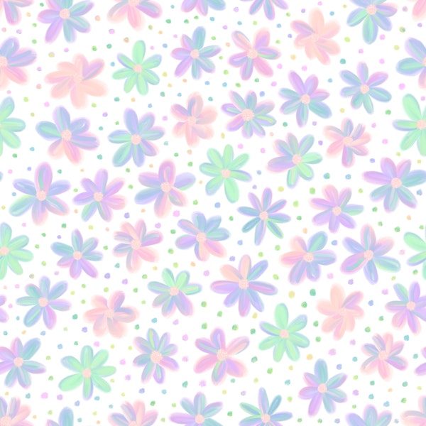 Soft Watercolour Rainbow Daisies 2