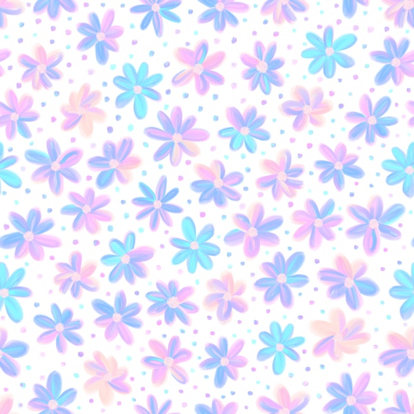 Soft Watercolour Rainbow Daisies 4
