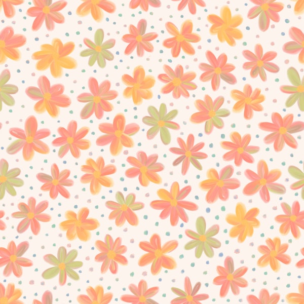 Soft Watercolour Rainbow Daisies 5