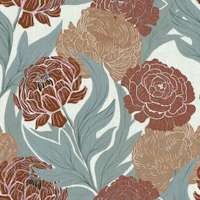 Terracotta Peonies wallpaper