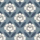 Scandinavian peony blossoms blue navy