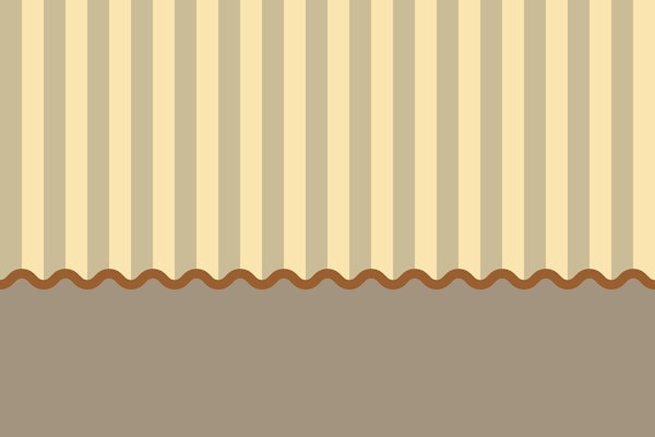 Solid base stripes scallop yellow & terracota