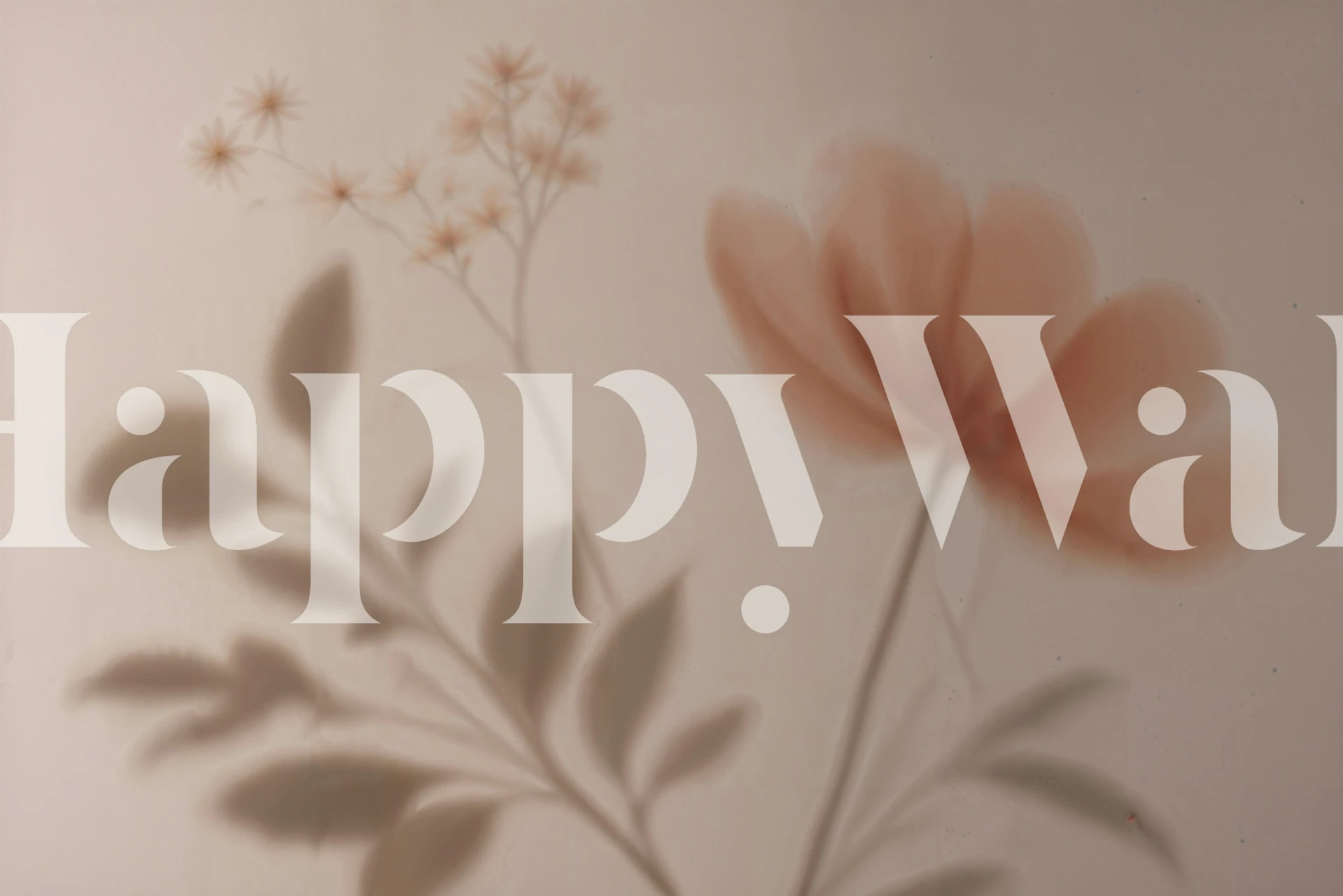 Soft Blush Floral Shadows wallpaper design