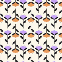 Playful Cotton Flowers Pattern wallpaper