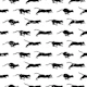 Blockprint Cats - Black on White - Medium