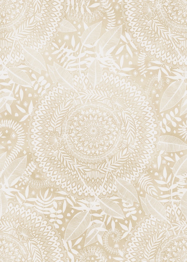Medallion Pattern in Pale Tan Small