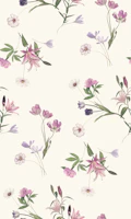 Scattered Floral on Cream Large tapet