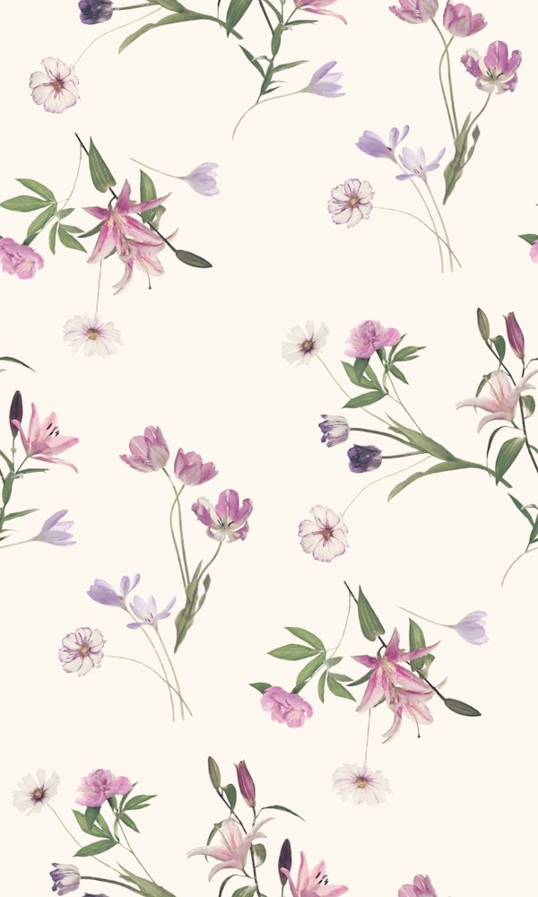 Scattered Floral on Cream Small