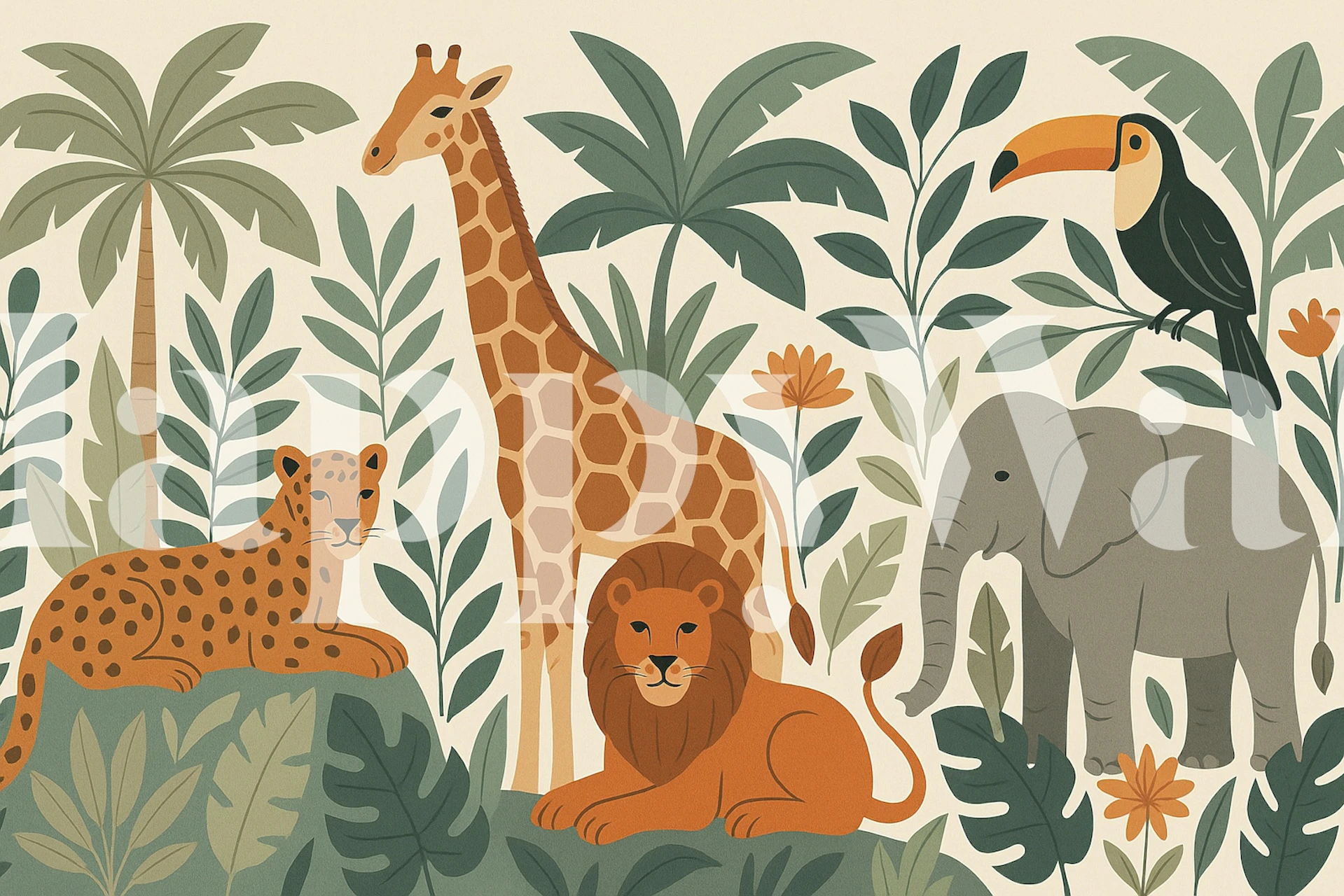 Jungle Animal Friends wallpaper
