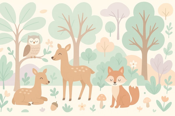 Pastel Woodland Animals