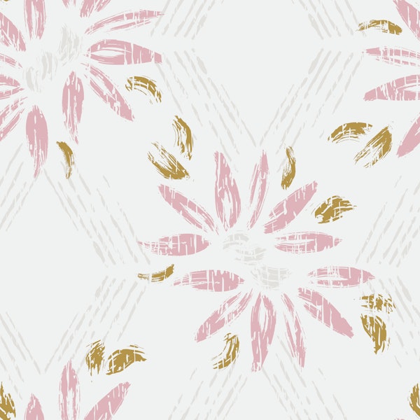 Modern Blush Boho Daisy Gold Petals
