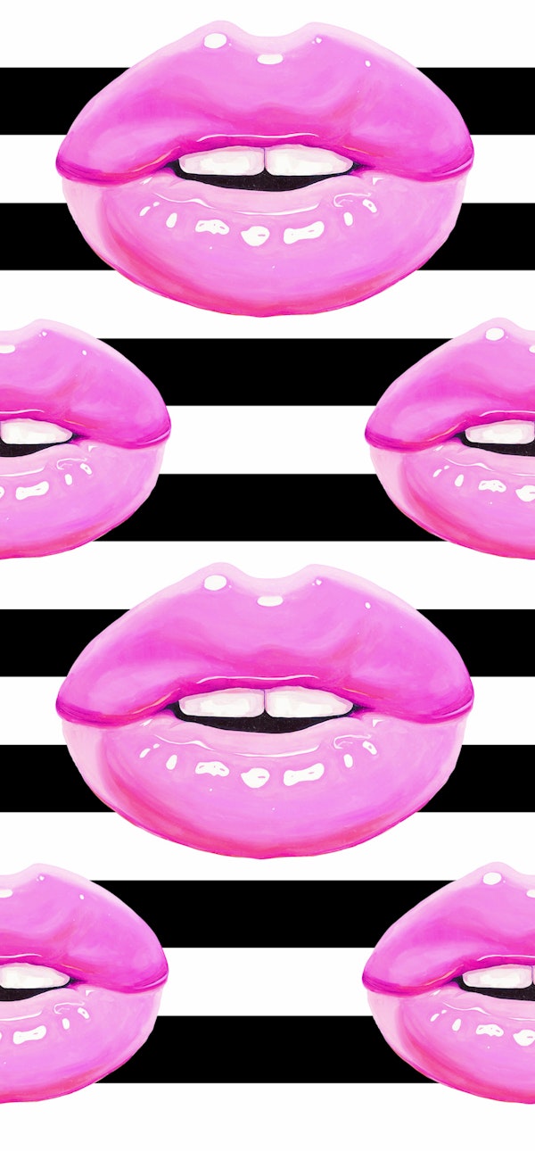 Pink Glossy Lips Stripes