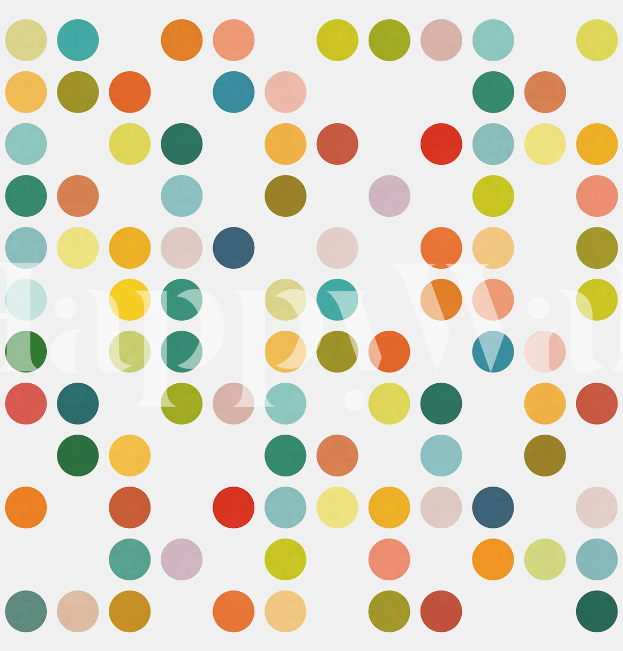 Retro Pastel Dots-tapet i ett rum