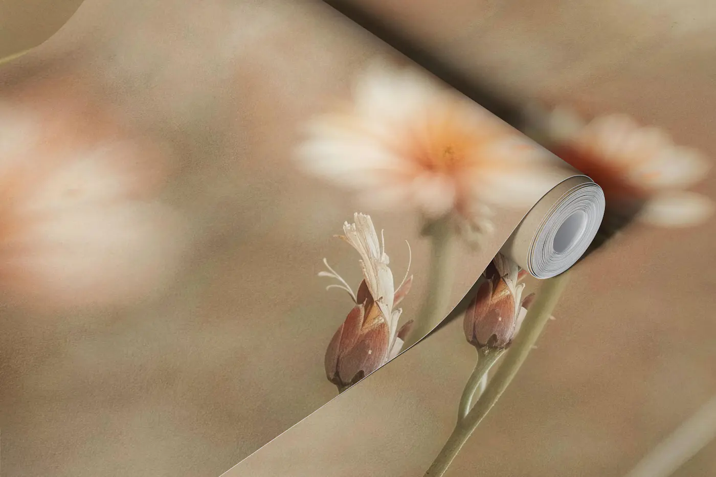 Soft Focus Cosmos Flowers wallpaper roll
