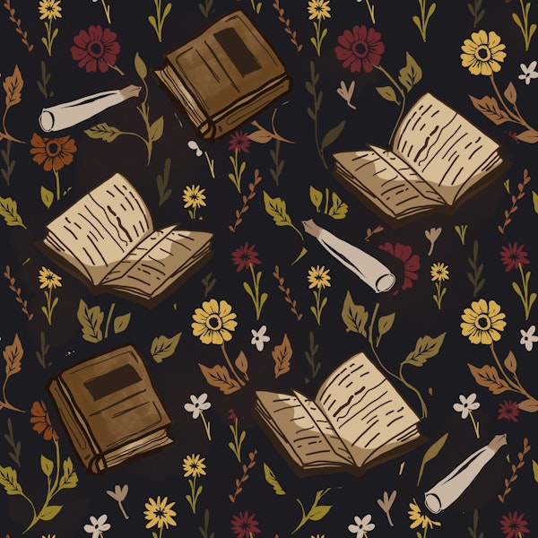 Cozy Library Floral Night