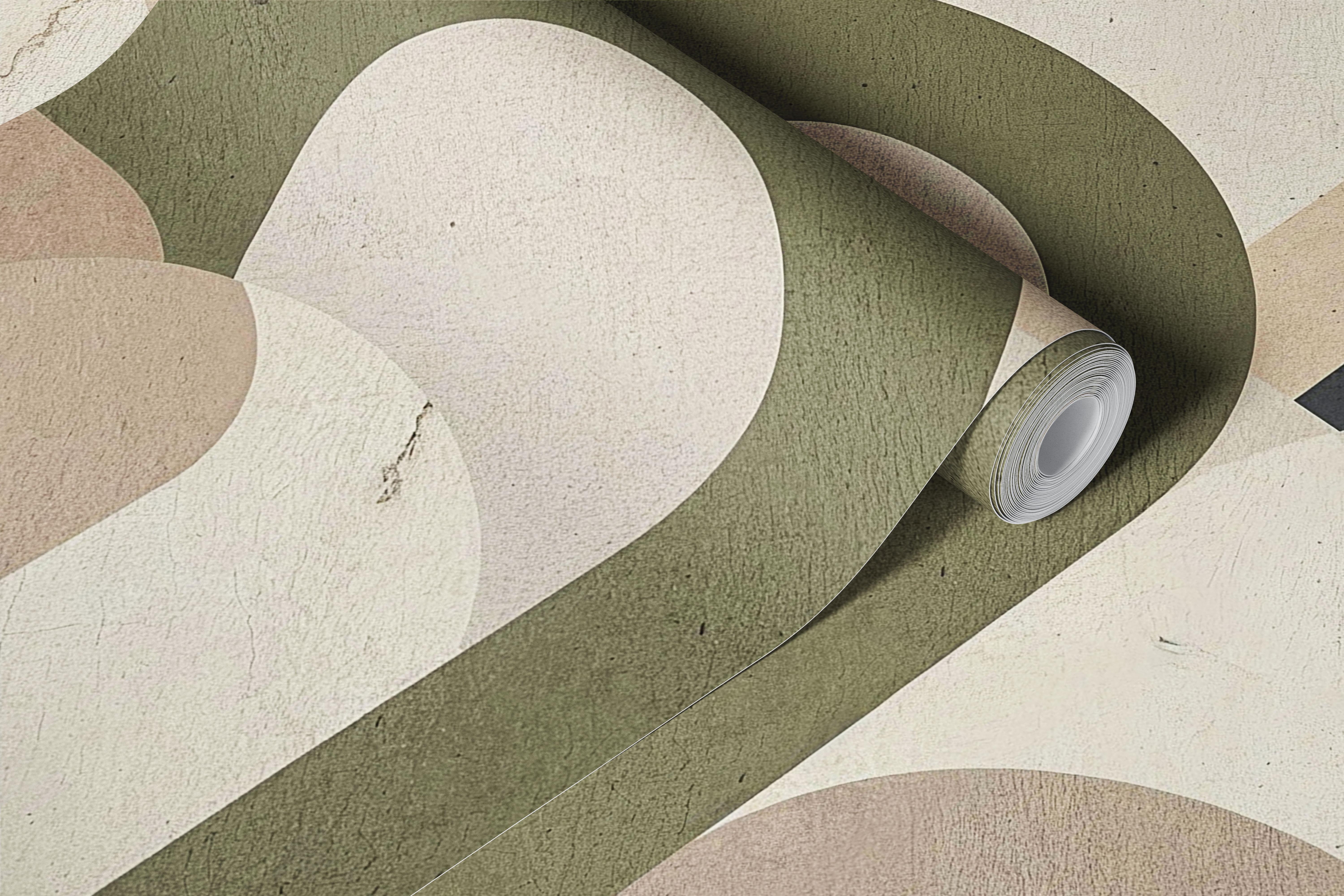 Earth Tone Abstract Arches wallpaper in a room