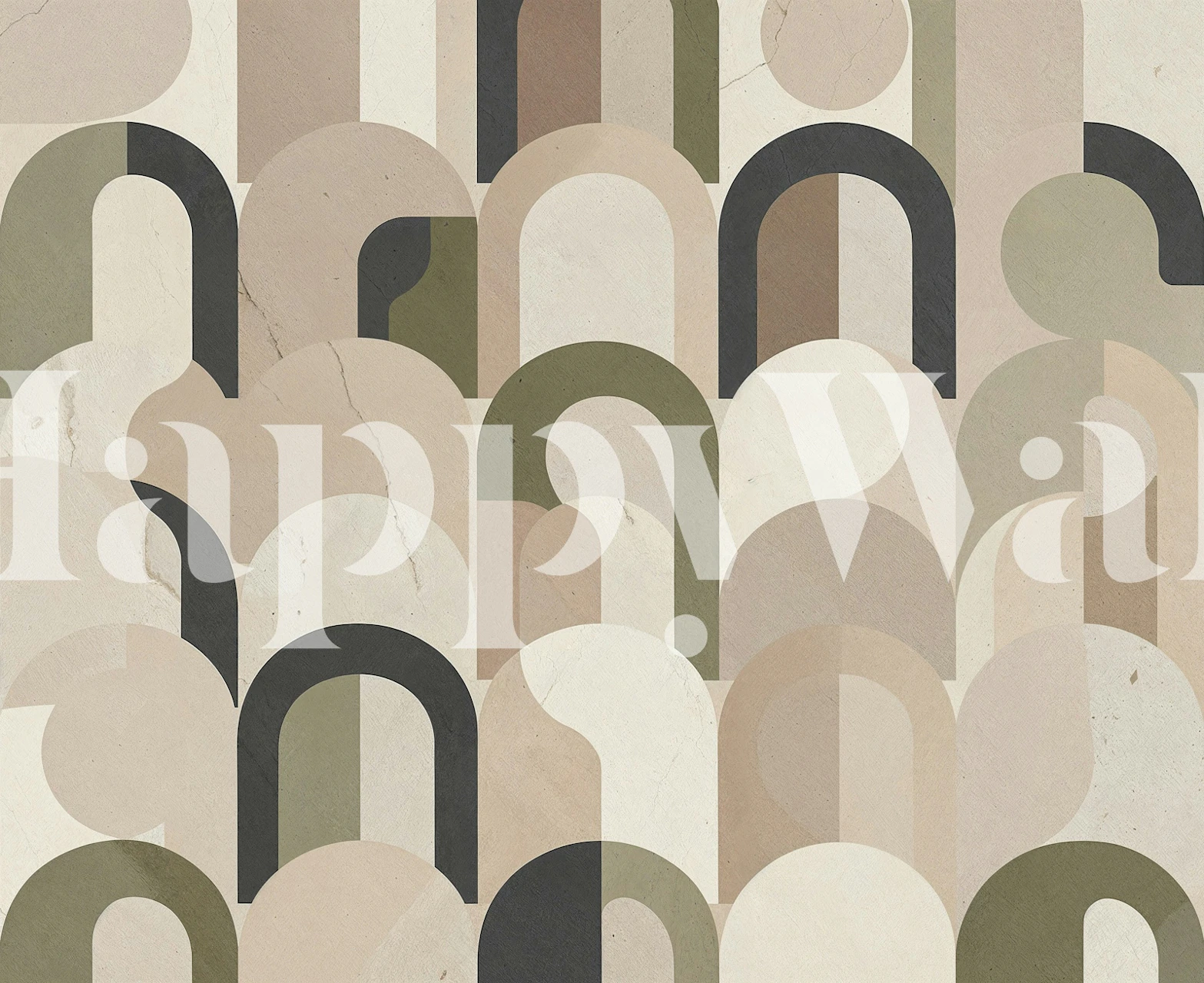Earth Tone Abstract Arches wallpaper in a room