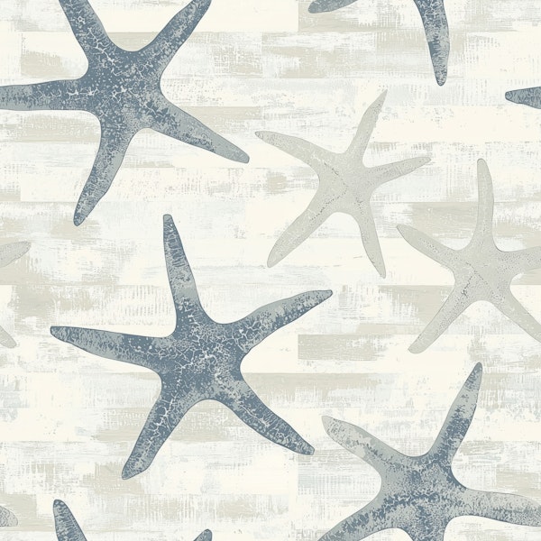 Nautical Starfish Blue Gray Pattern M