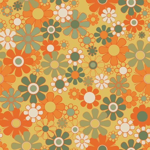 70s Retro Floral Pattern