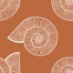 monochrome seashells pattern terracotta