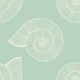 monochrome seashells pattern mint