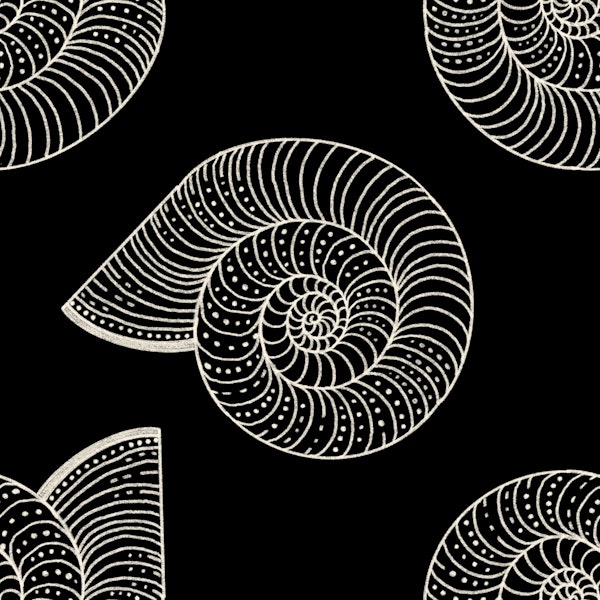 seashells pattern black and white