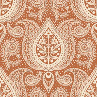 paisley damask terracotta wallpaper
