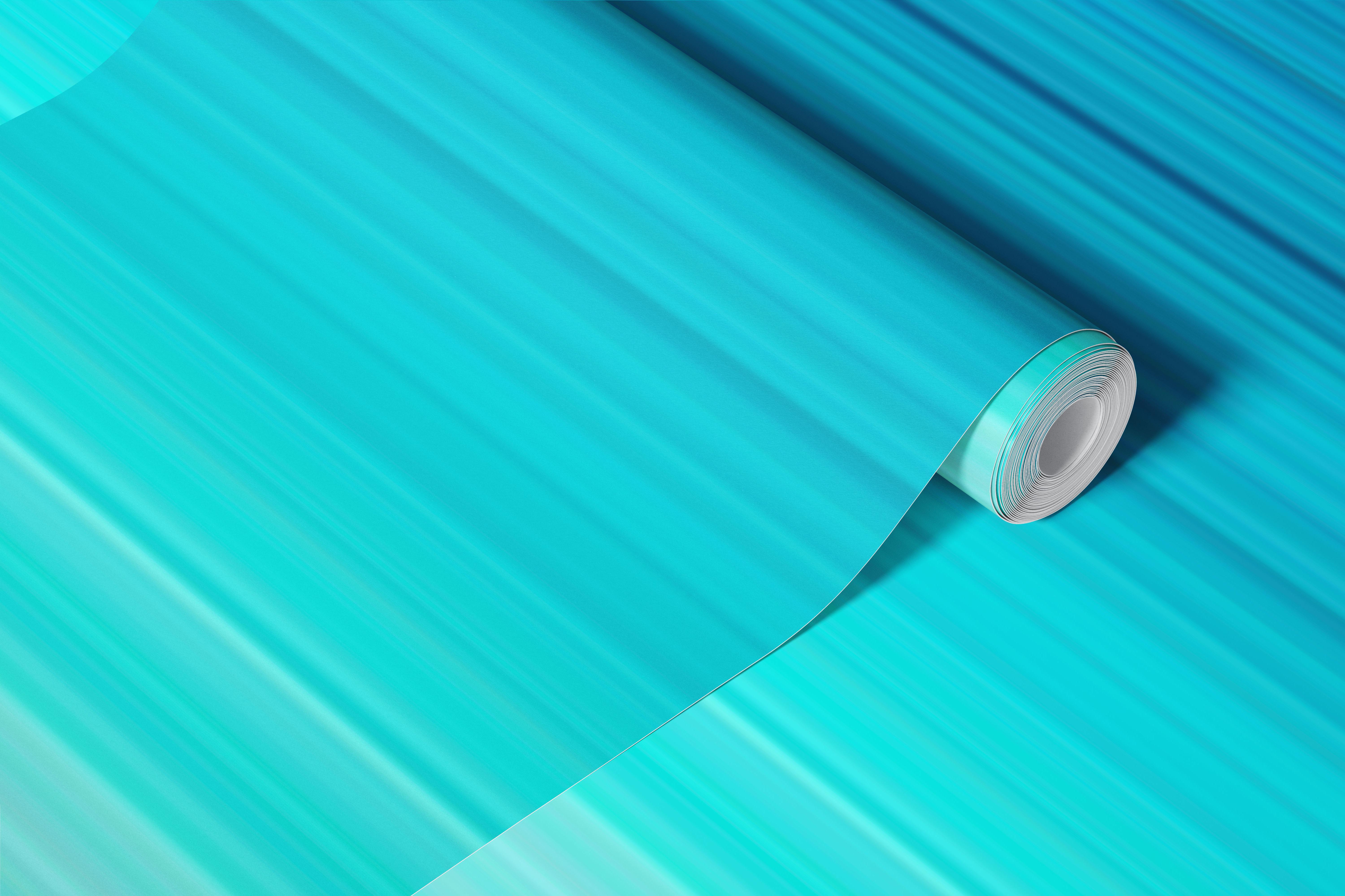 Teal aqua gradient stripes -raitainen tapetti huoneessa