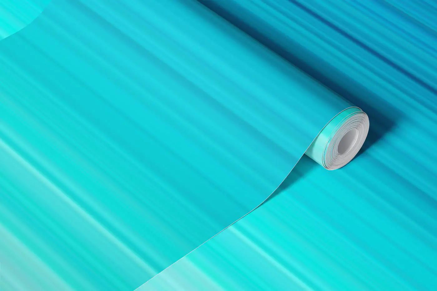 Teal Aqua Gradient Stripes wallpaper roll
