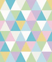Triangles - Pastel Geometric - pink mint aqua tapeta