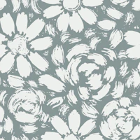 Coastal Blue Daisy Rose Blooms wallpaper