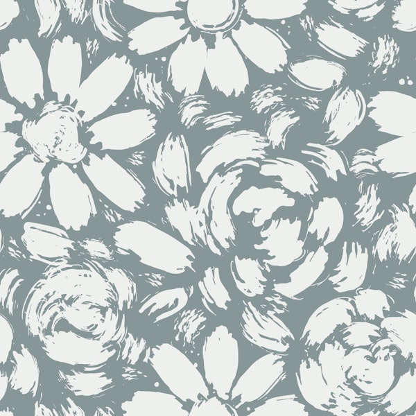 Coastal Blue Daisy Rose Blooms