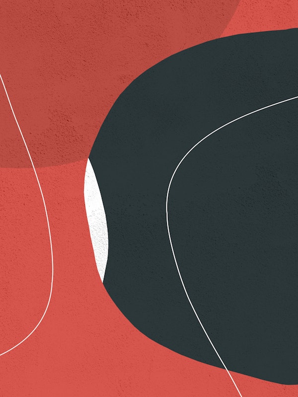 Mid Century Red Black Curves