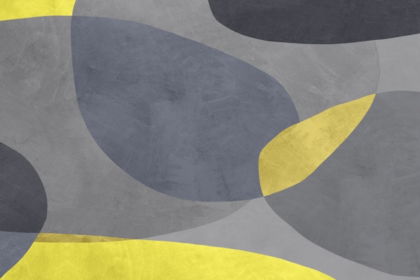 Mustard Gray Abstract Shapes
