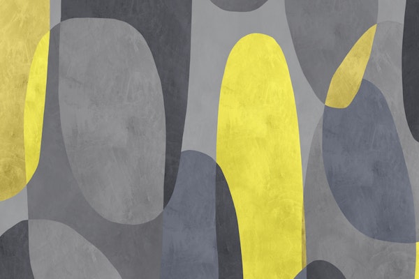 Scandinavian Abstract Grey Yellow