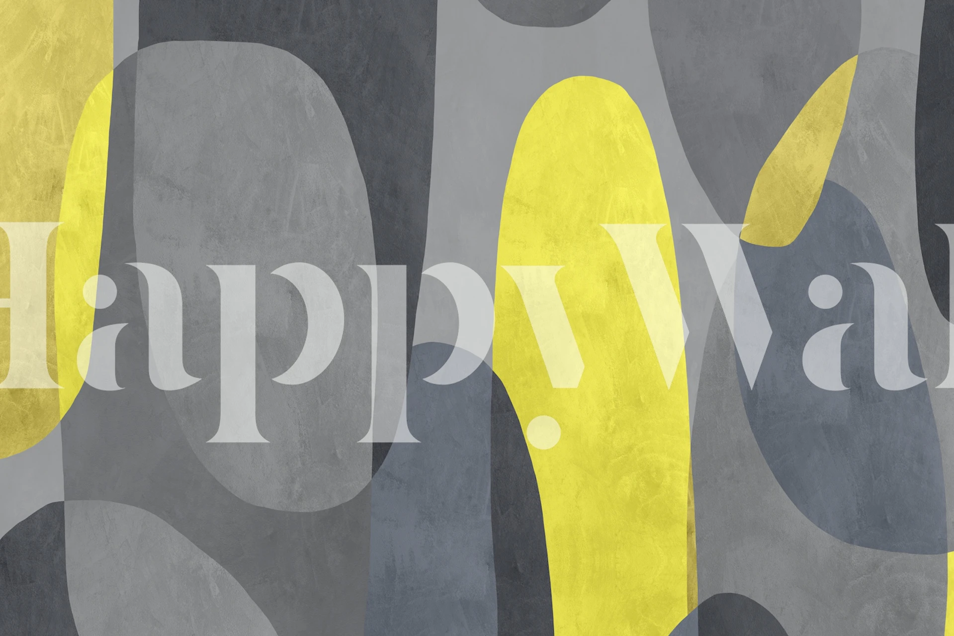 Scandinavian Abstract Grey Yellow behang