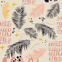 Abstract Palm Fronds on Beige tapete