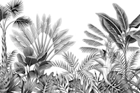 Tropical Leaf Grey tapet