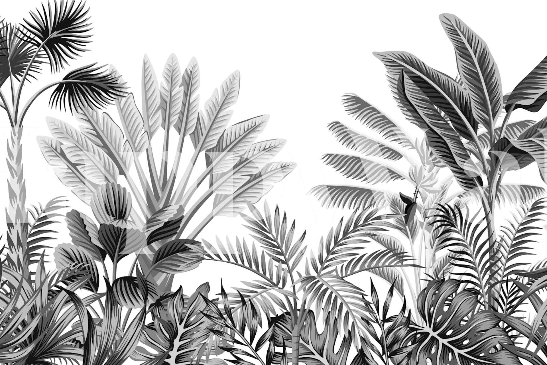 Tropical Leaf Grey tapety