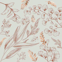 Minimal Copper Flower papiers peint