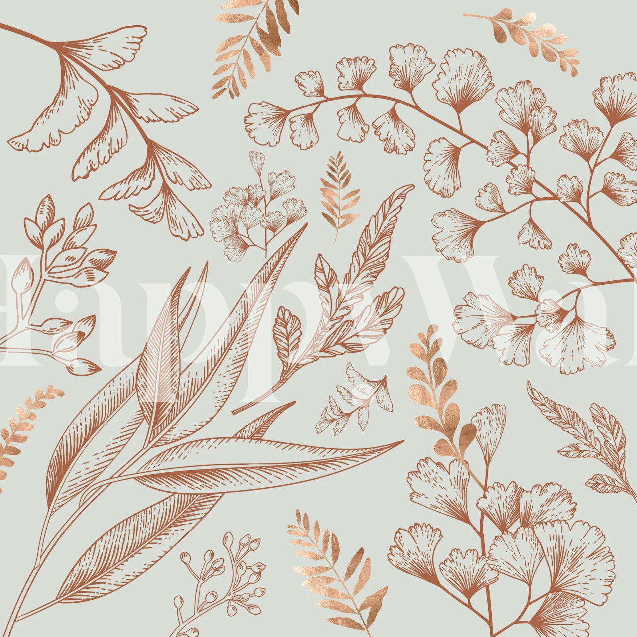 Minimal Copper Flower tapete