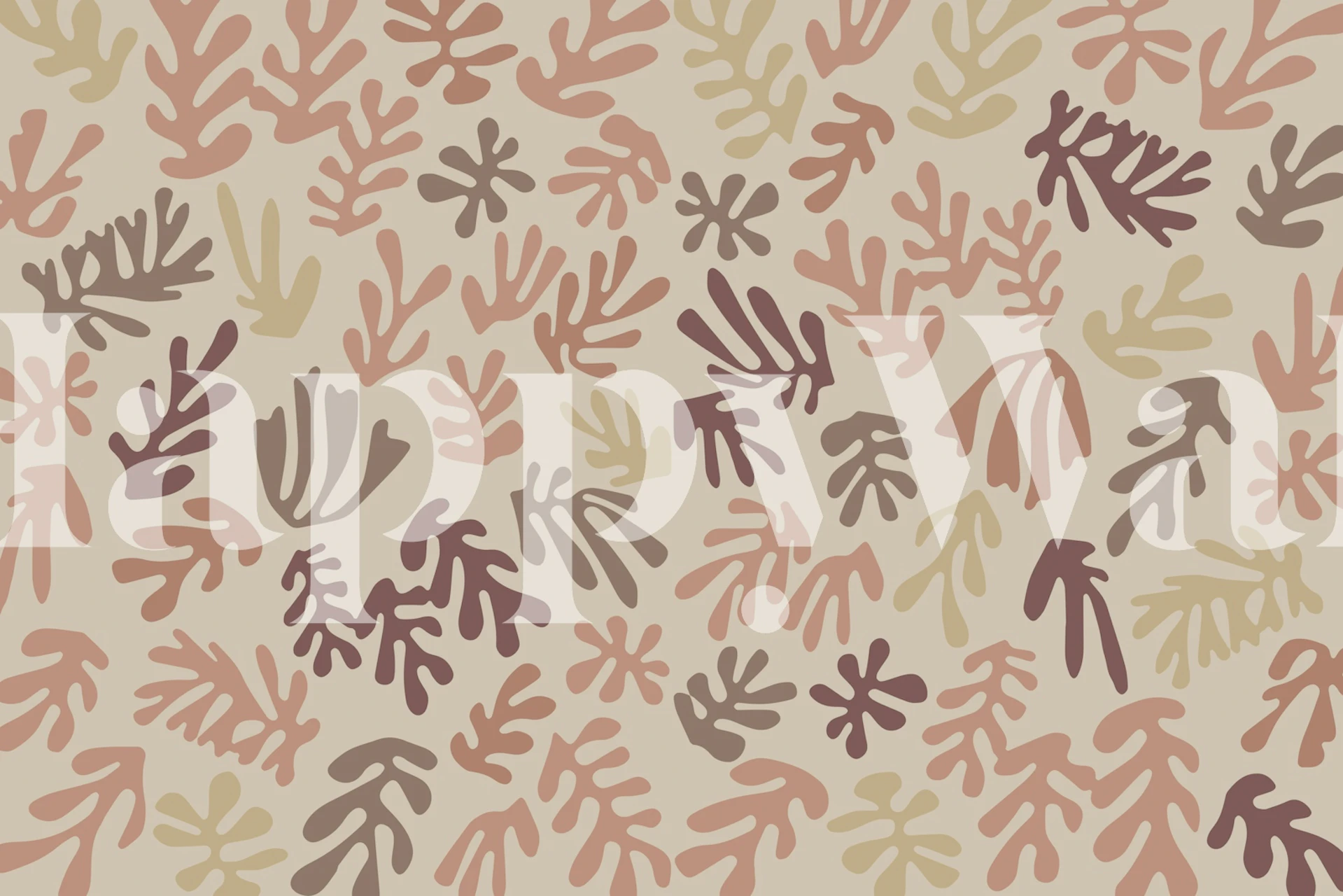 Organic Leaf Doodles Neutral in una stanza