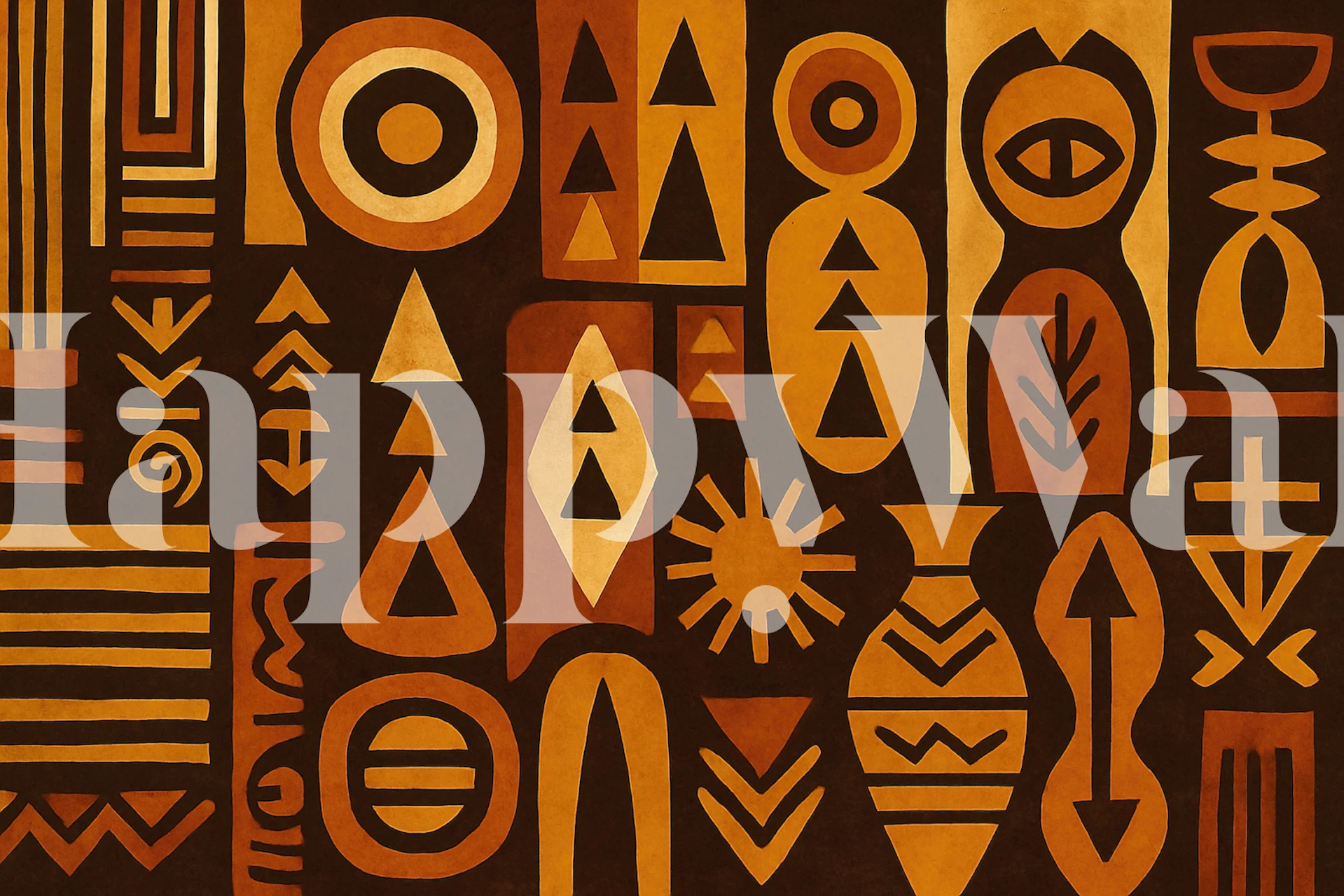 Burnt Earth Symbols tapet i et rom